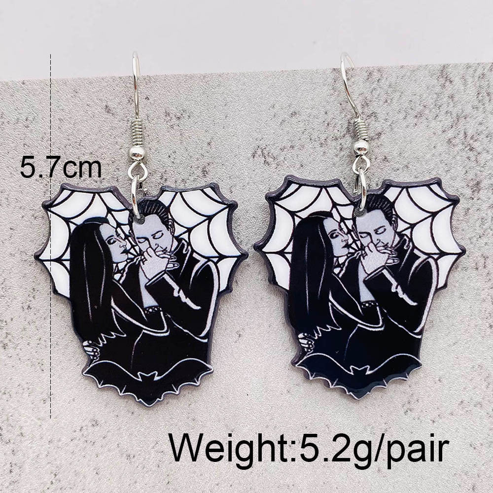 Wholesale Heart Skull Acrylic Earrings